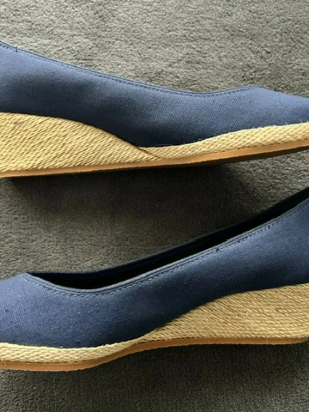 L.L.Bean Women's Navy Espadrille Wedges, Size 7.5M